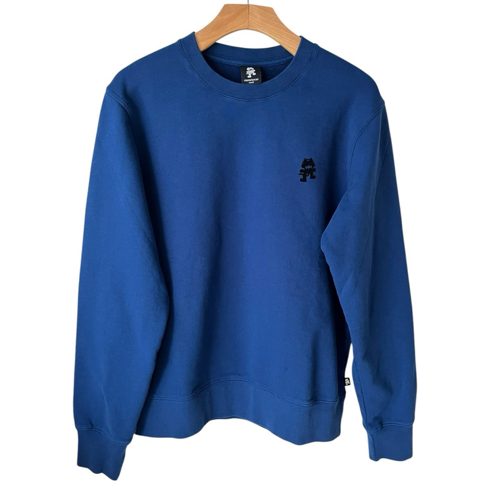 Monstercat Sweatshirt Mens Size Small Blue Crew Neck Long Sleeve Soft Warm NEW